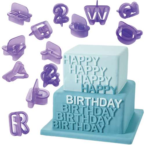 40 pc Alphabet and Number Fondant Cutters - Click Image to Close
